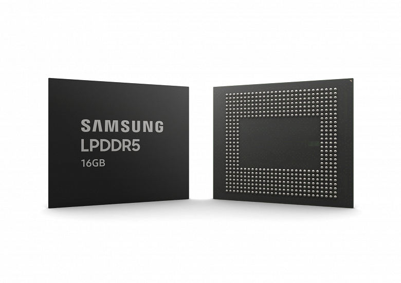 Samsung начинает серийный выпуск чипов памяти LPDDR5 DRAM плотностью 16 Гбит