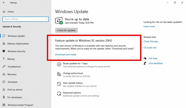 Microsoft выпустила второе крупное обновление Windows 10 за 2020 год, оно уже доступно для тестирования