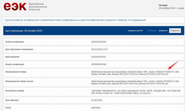 Видеокарты AMD Radeon RX 6800 и RX 6800 XT подтверждены