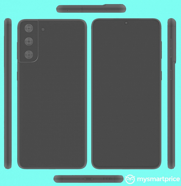 Samsung Galaxy S21+ с плоским экраном позирует на рендерах