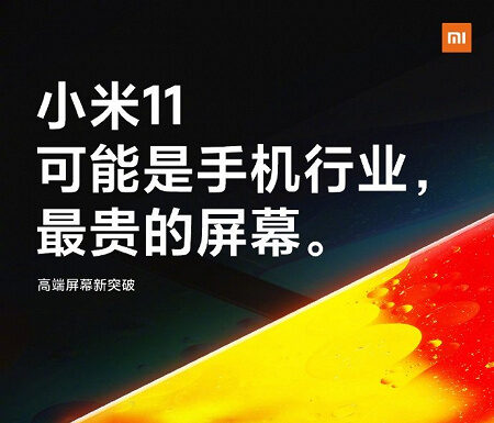 Xiaomi Mi 11 получил очень дорогой экран. Его стоимость — как у дисплея телевизора