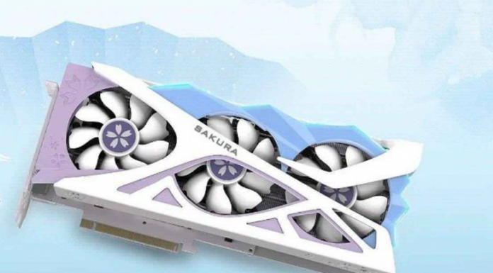 Белый цвет, лепестки сакуры и аниме. Это всё объединено на видеокарте Yeston GeForce RTX 3070 Sakura Hitomi Flower Marriage Commemorative Edition
